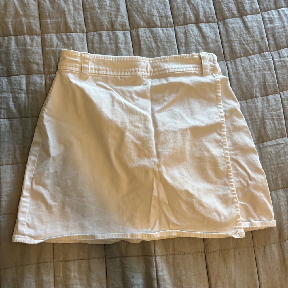 Aritzia Sunday Best Walker Wrap Mini Skirt in White